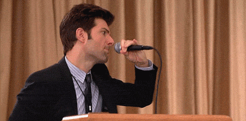 Parks and Recreation mic drop
