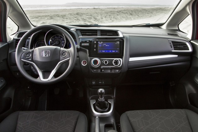 The interior of the new Fit, which goes on sale tomorrow