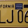 Black-on-Yellow Vintage California License Plate