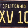 Yellow-on-Black Vintage California License Plate