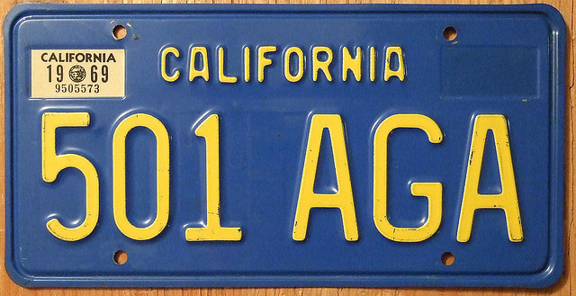 california license plate dimensions