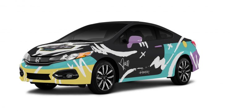 A custom, autographed 1D 2015 Honda Civic