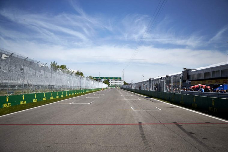 Empty Formula 1 starting grid