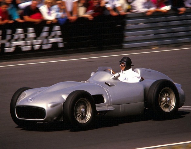 Fangio driving a Mercedes-Benz W196 in the 1986 Oldtimer Grand Prix at the Nurburgring