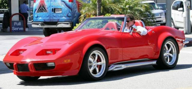 Sylvester Stallone in his 1968 Corvette roadster