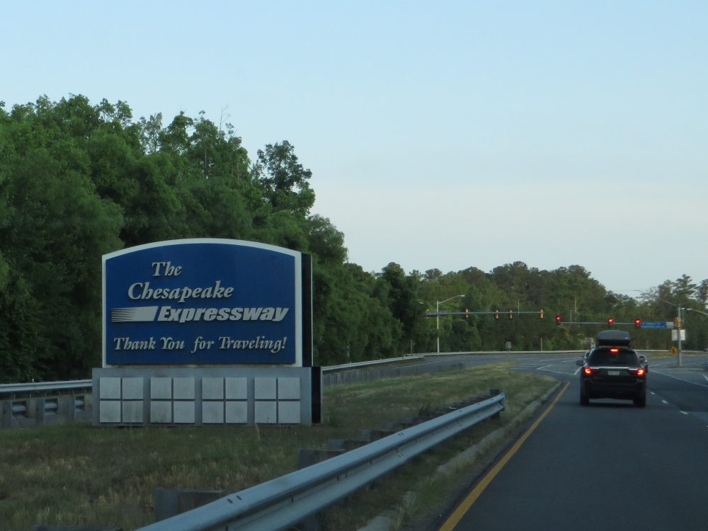 chesapeake expressway highway expensive toll road sign