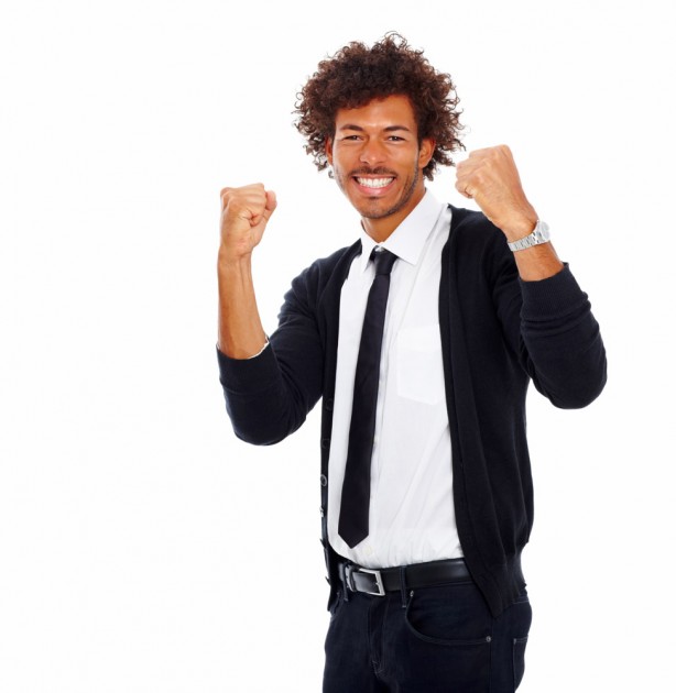 excited young businessman