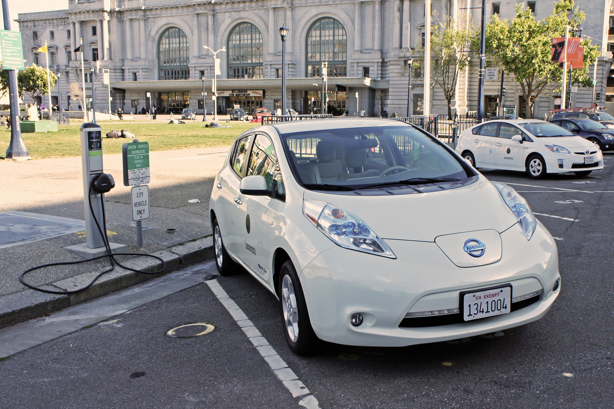 Nissan Leaf at charging station