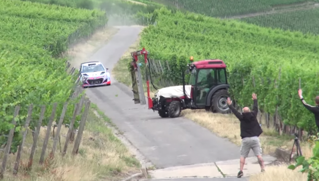 Hyundai Motorsport driver Thierry Neuville almost crashes