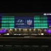 Hyundai US headquarters lit up to recognize the new partnership with the NFL