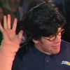 Edwards dons glasses, a wig, and a fat suit costume to play a pre-weight loss Jared Fogle