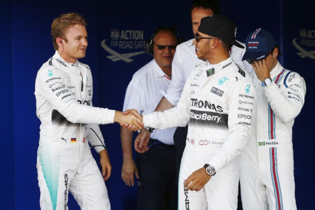 rosberg and hamilton - 2015 british grand prix