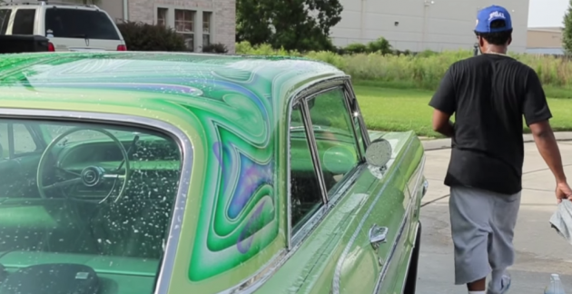 new orleans rapper curren y shows off his custom painted 64 chevy impala lowrider the news wheel new orleans rapper curren y shows off