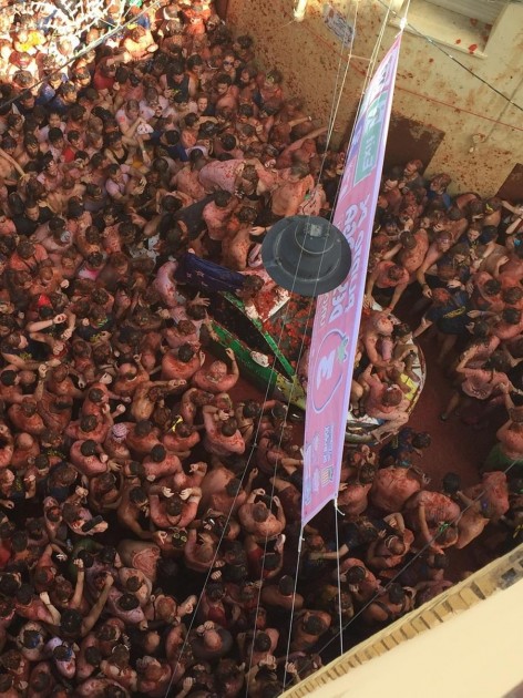 Google Street View Car at Tomatina Festival