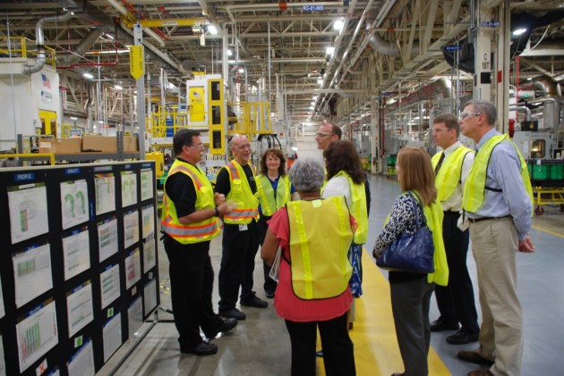 Members of the Ohio Environmental Protection Agency tour General Motors’ Toledo Transmission plant on Monday, August 17, 2015, to learn about ongoing initiatives that reduce the plant’s carbon footprint.