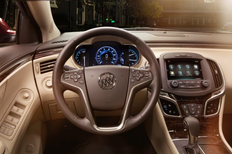 The 2016 Buick LaCrosse features a Leather-wrapped steering wheel and shift knob