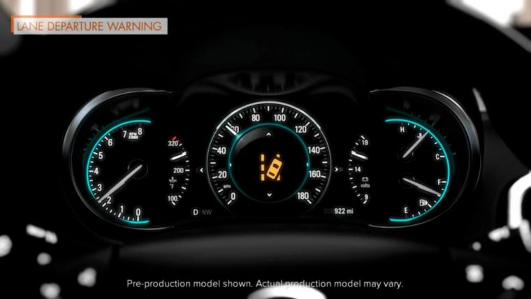 Lane Departure warning is featured on the 2016 Buick LaCrosse