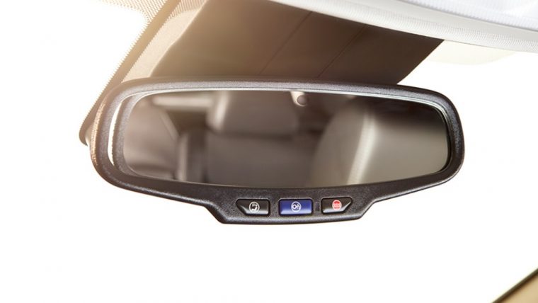 Auto dimming rearview mirrors are incorporated into the interior of the 2016 Buick Verano