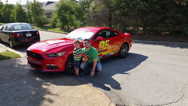 Brett Winek Holden and Lightning McQueen Mustang