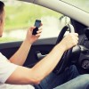 Male distracted driver on cell phone study dangerous driving