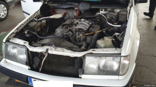 Migrant Caught Sneaking into Spain Crammed Behind Car Engine