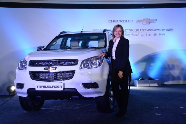 GM CEO Mary Barra unveils Chevrolet Trailblazer SUV for India