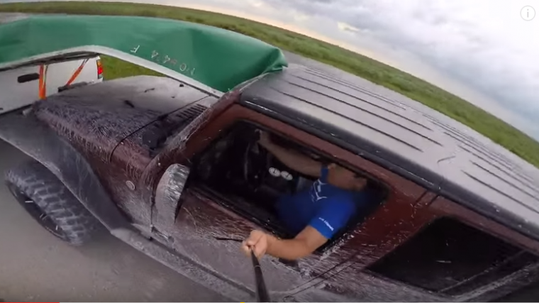 selfie stick canoe crash