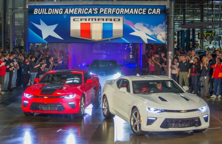 2016 Chevy Camaro rolling out of GM Lansing Grand River ASsembly facility