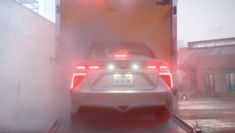 2016 toyota mirai back to the future day delorean