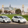 Nissan LEAF and Renault ZOE in front of le Grand Palais in Paris