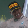 Hamilton sprayed with champagne