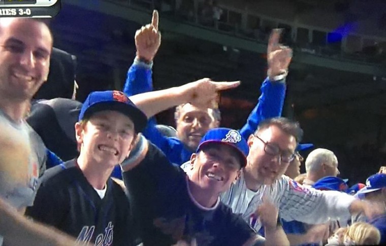 Sad Chicago Cubs fans at Wrigley Field as New York Mets sweep Cubs in NLCS