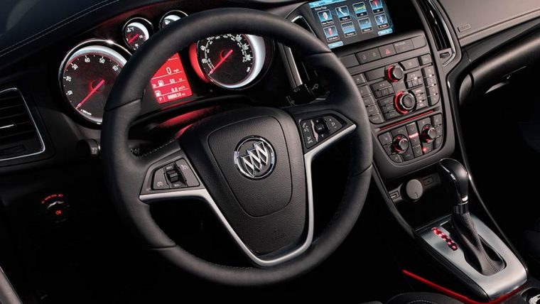 The 2016 Buick Cascada comes with a leather-wrapped 3-spoke steering wheel