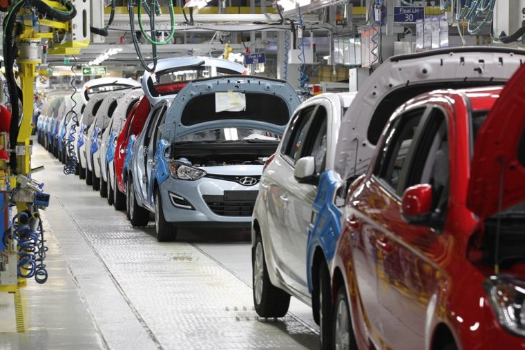 Hyundai motors assembly plant production line