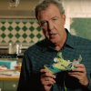 Jeremy Clarkson holds a chewed-up Puma shoe in Amazon Prime Air drone video