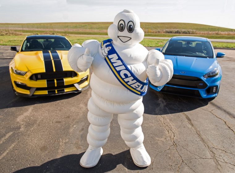 Michelin Man with Shelby GT350 and Ford Focus RS