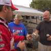 NASCAR driver Ryan Newman autographs hat for Chevy Silverado owner