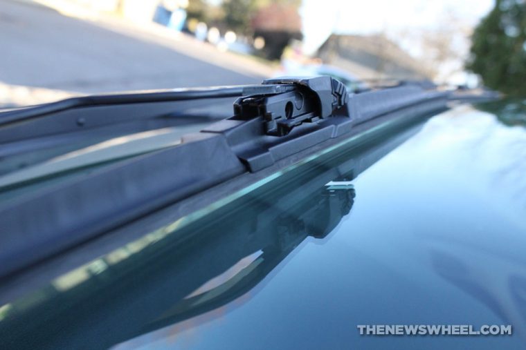 windshield wiper blade on car using homemade fluid