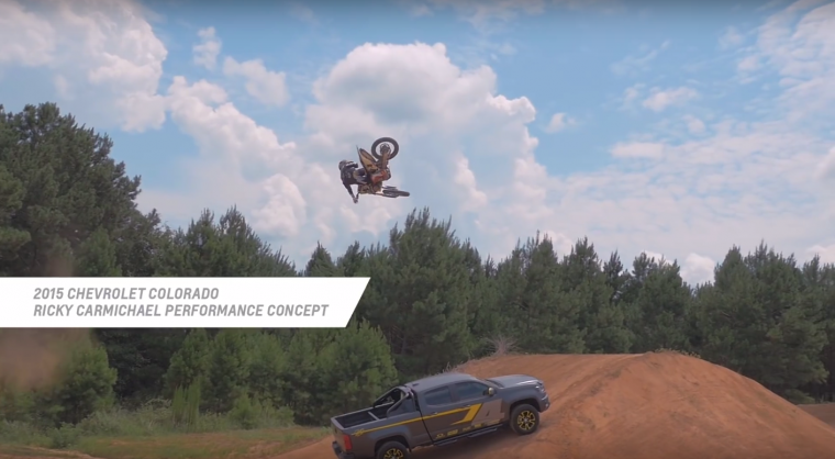 Ricky Carmichael jumps the 2015 Chevy Colorado Riky Carmichael Performance Concept