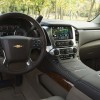 A leather-wrapped steering wheel come standard inside the 2016 Chevrolet Suburban