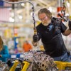 A Flint Engine Operations employee works on a Chevrolet Colorado engine