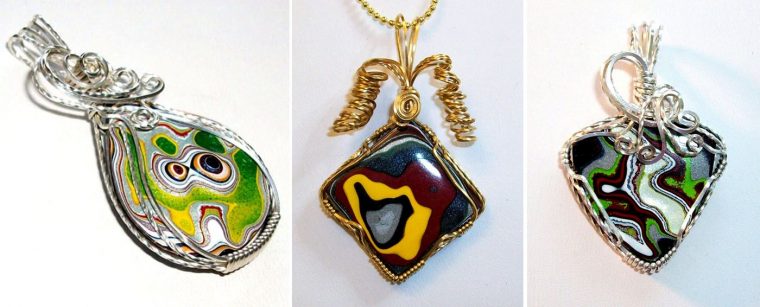 Fordite jewelry from automotive paint by the Fordite Queen on Etsy