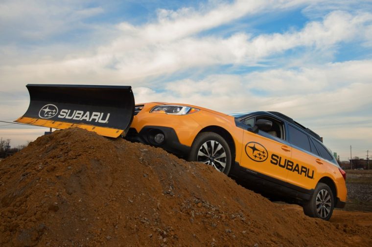 A specialized Subaru Outback was used at the ground braking ceremony for Subaru's new headquarters 