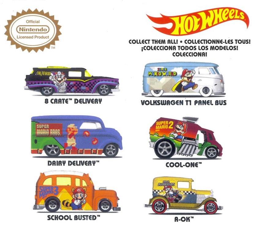 mario bros hot wheels cars