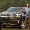 Howie Long checks out the extending running boards on the 2016 Chevy Silverado 1500