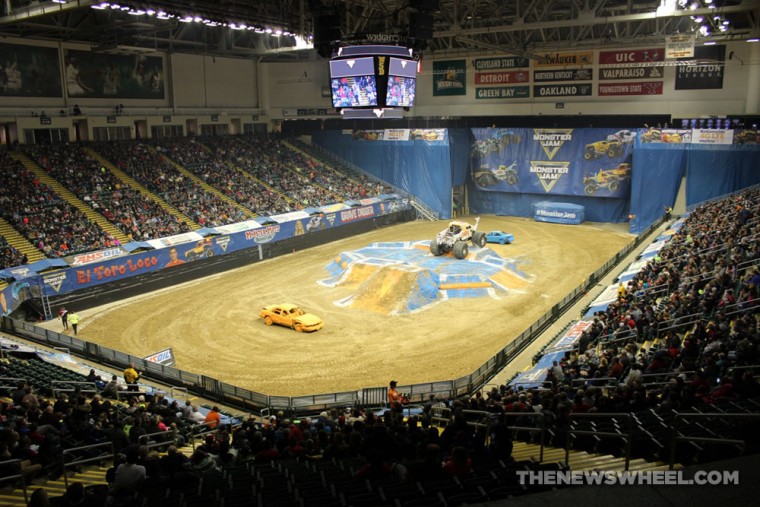 Monster Jam dirt track for trucks Dayton construction