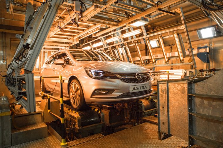 An Opel Astra Sports Tourer being tested at the ITDC's climatic test chamber