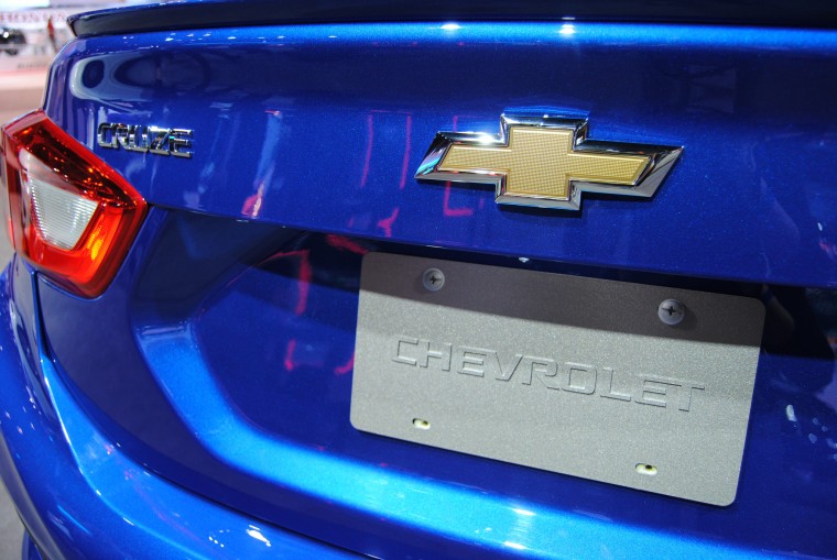 Rear of a 2016 Chevrolet Cruze Premium model on display at 2016 Chicago Auto Show