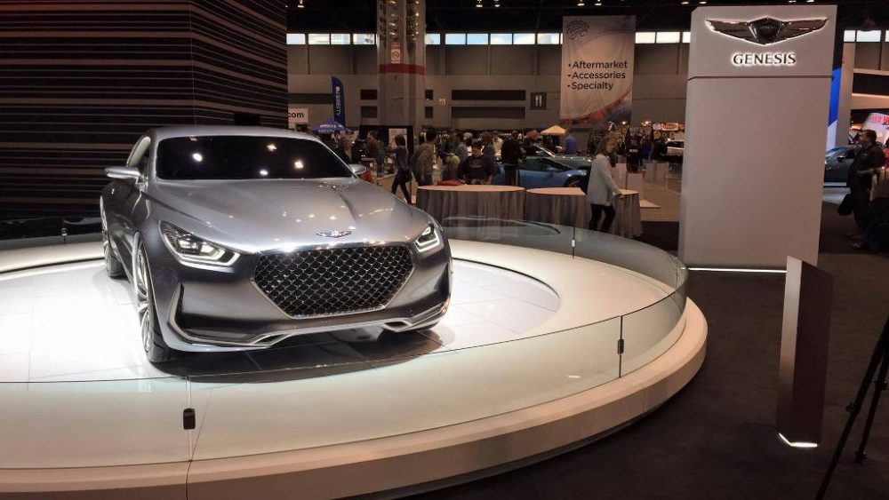 Genesis Vision G Concept car at Chicago Auto Show display