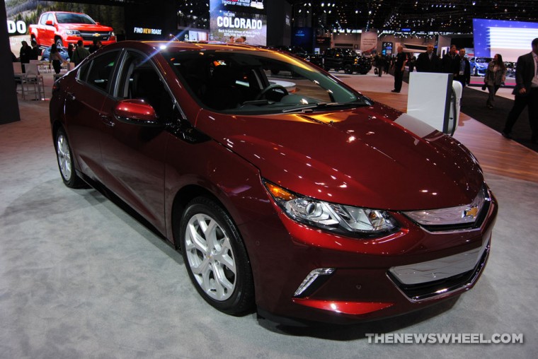 Orange 2016 Chevy Volt at the 2016 Chicago Auto Show